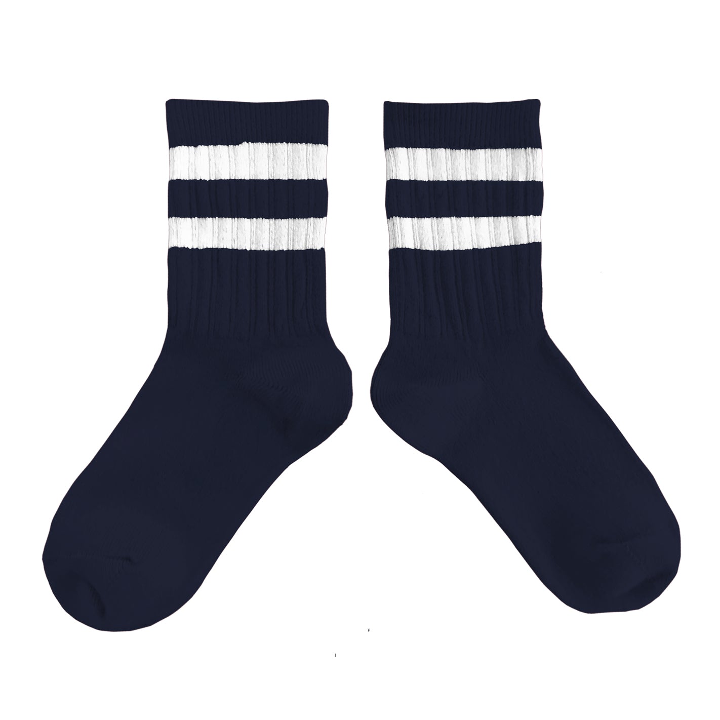 Nico - Ribbed Varsity Crew Socks - Gris Galet