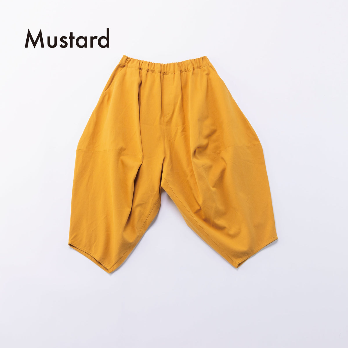 Cropped Cotton Balloon Pants - Mustard