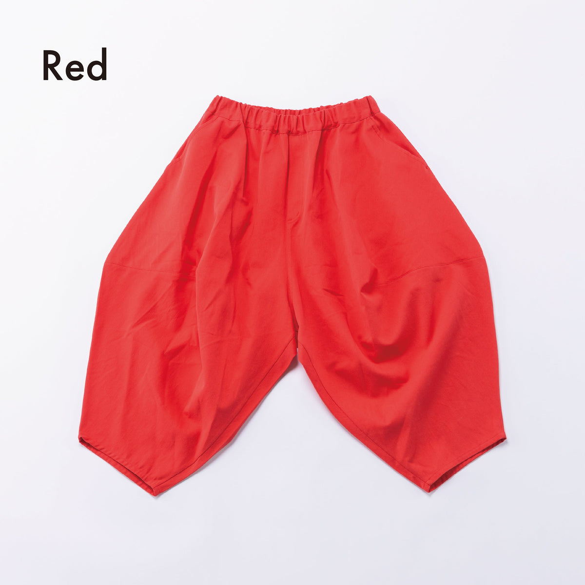 Cropped Cotton Balloon Pants - Red