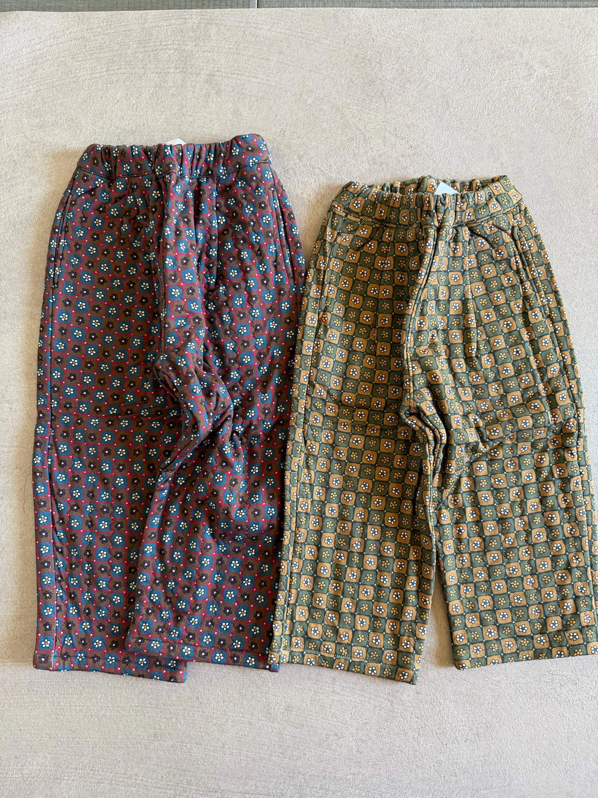 Flower Quilted Pants Bordeaux