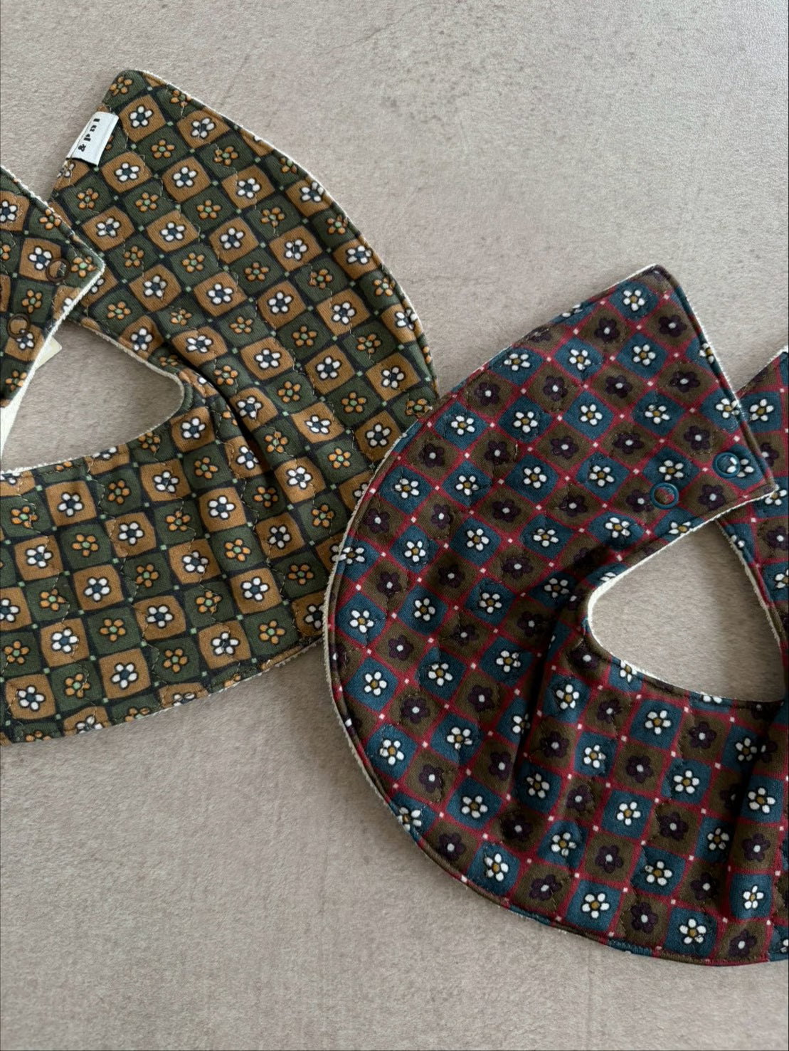 Flower Quilted Bib Bordeaux