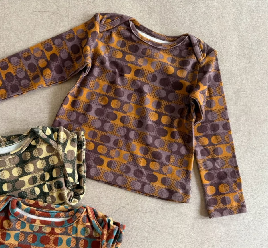 Retro dot tops - Purple & Orange