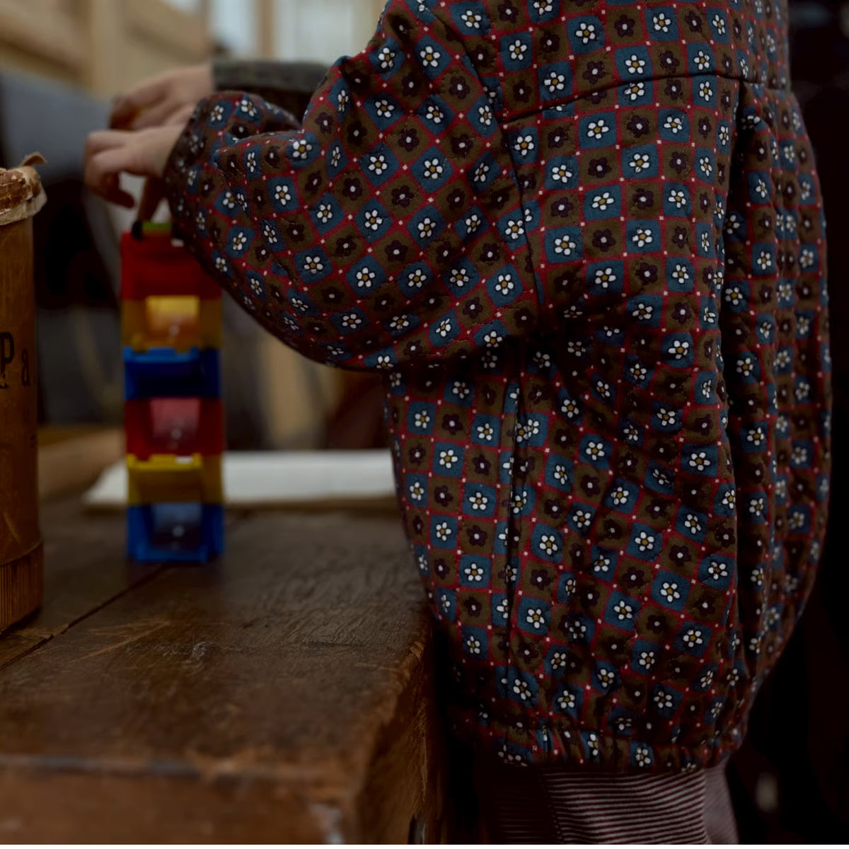 Flower Quilted Jacket Bordeaux