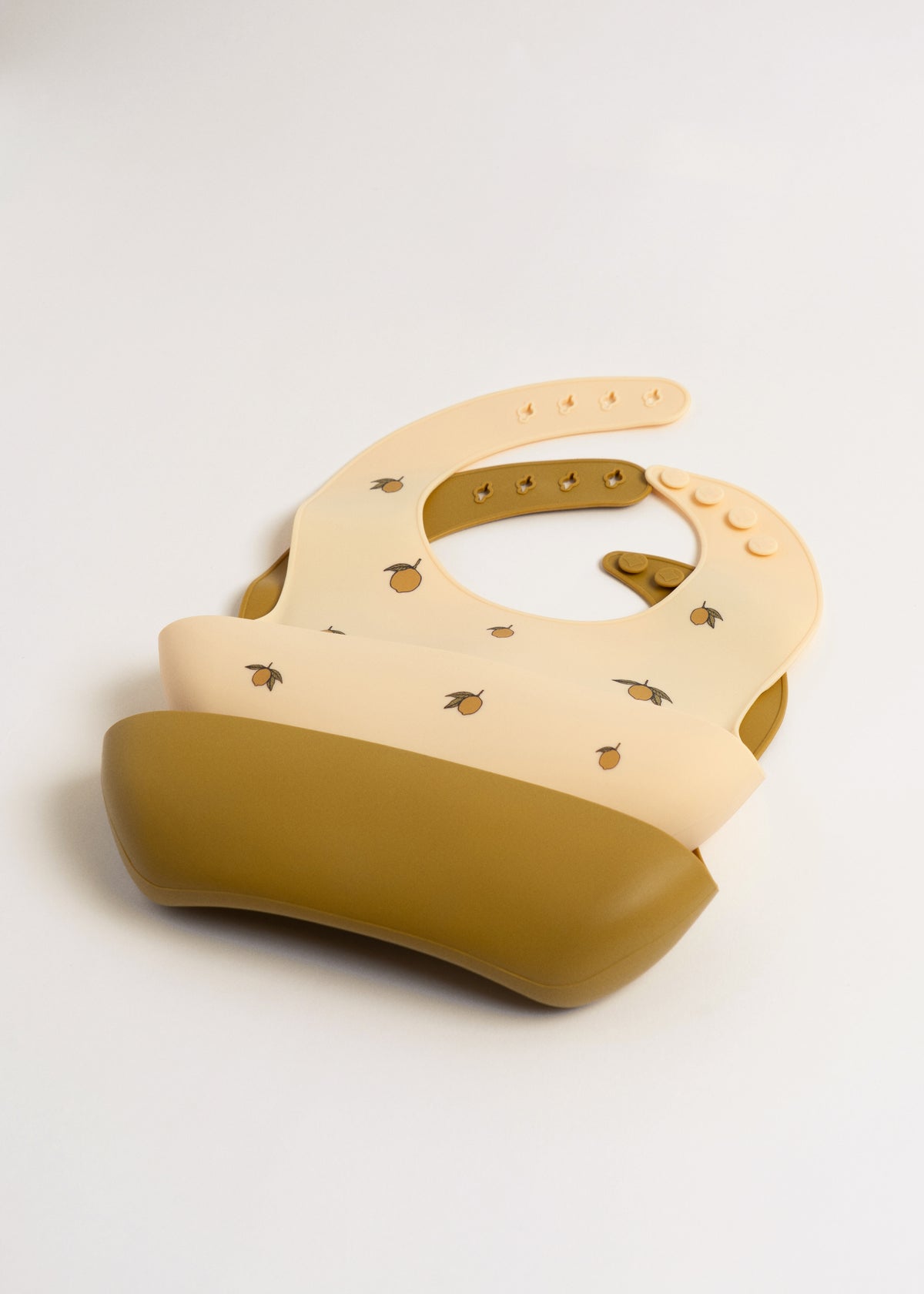 2 Pack Silicone Bib - Lemon/Almond