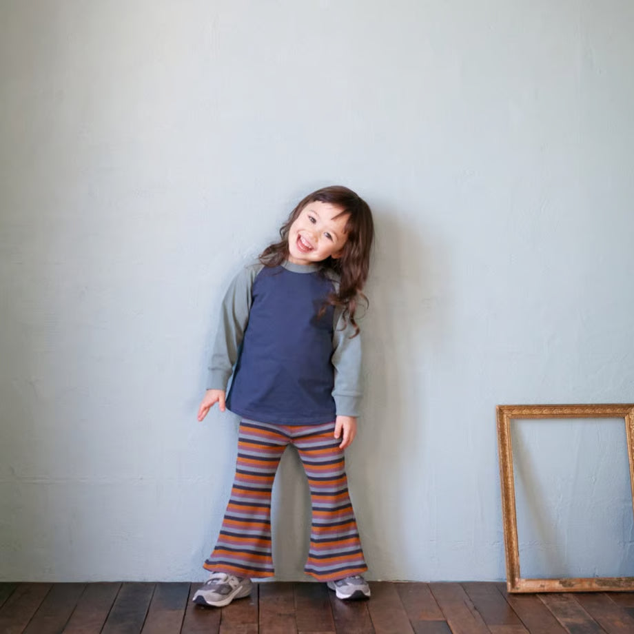Retro Border Rib Pants / 3 colors