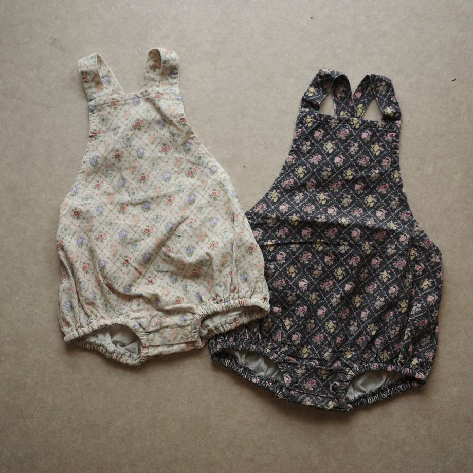 Floral Pattern Rompers / 2 colors