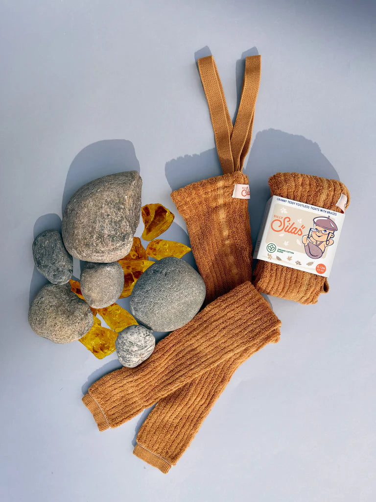 Granny Teddy Footless Tights - Amber