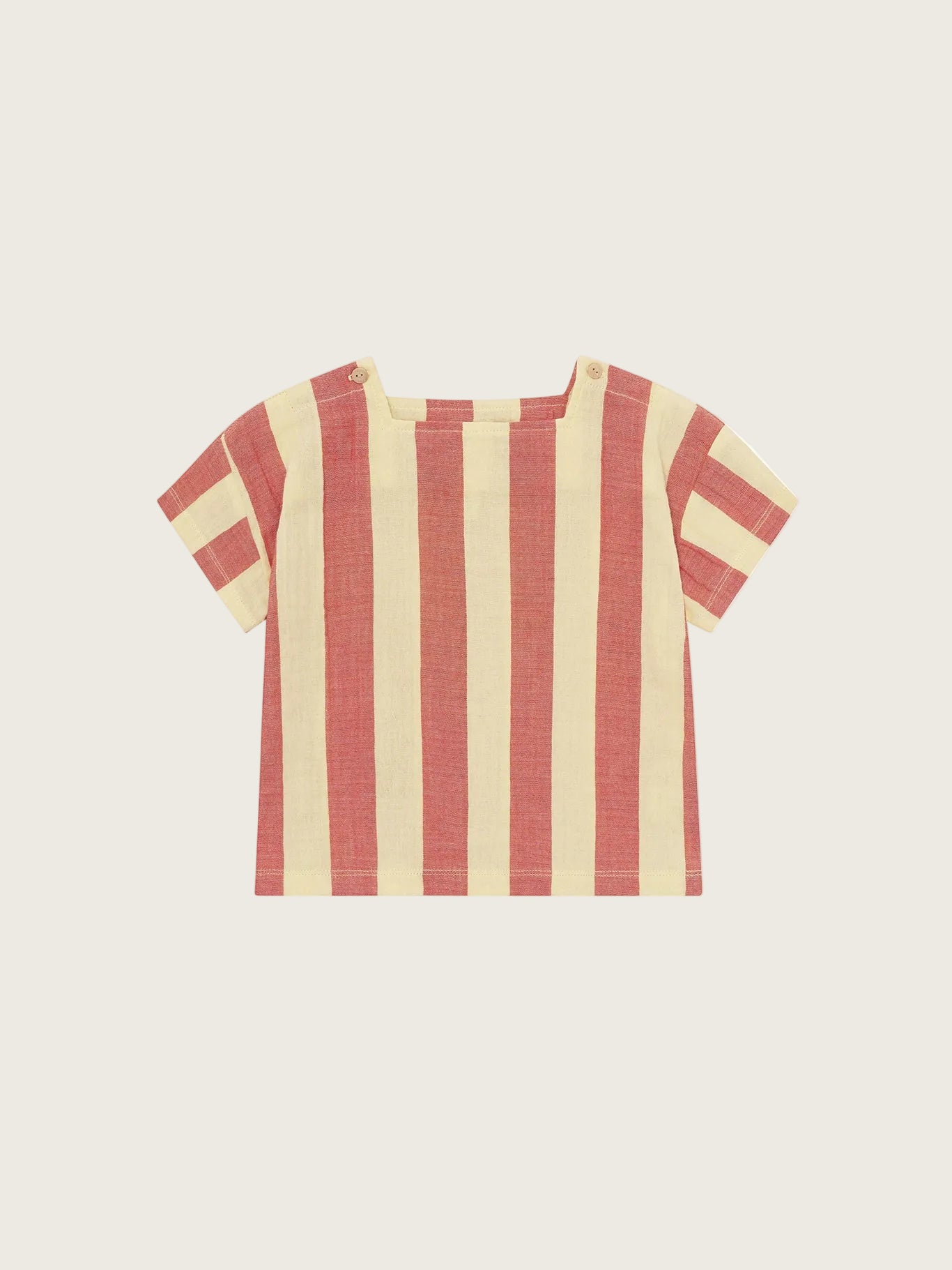 Tomato Stripes Square Neck T-Shirt