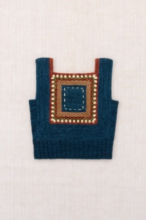 RUNNING STITCH TANK - Marine Blue