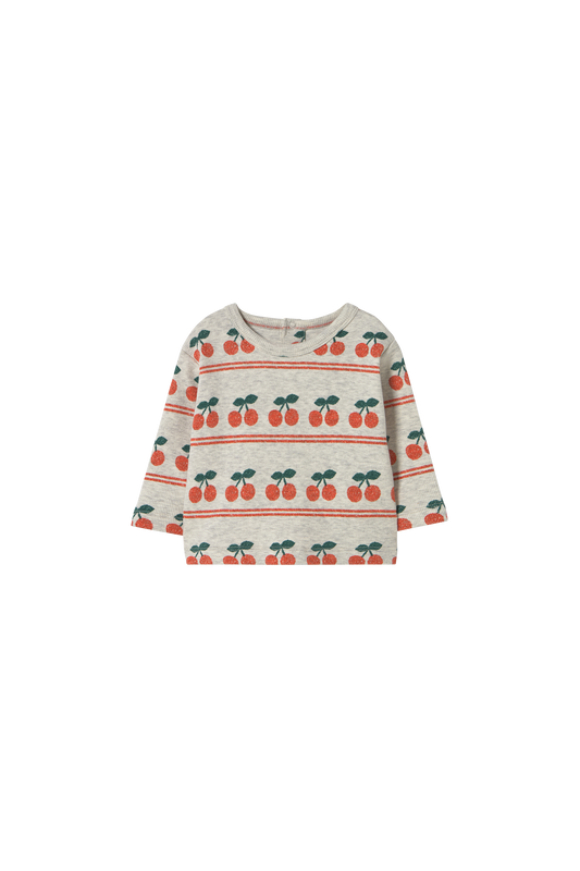 Cherry Pattern Rib Baby tee